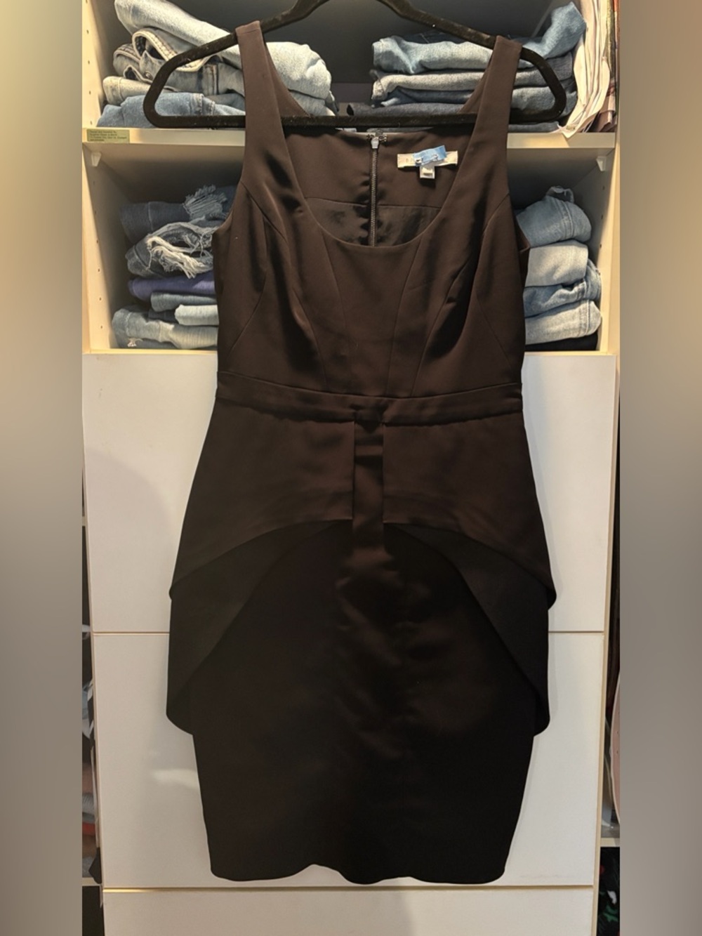 Black Sleeveless Peplum Sheath Dress